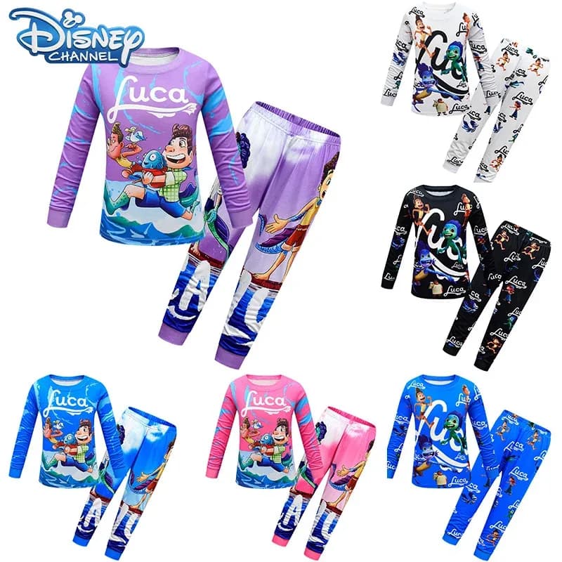 Disney Pixar Luca Pigiama for Kids Cartoon Cosplay Nightwear Kawaii Luca Pigiama Anime Long sleeve Homewear Nightwear Gift for Kids