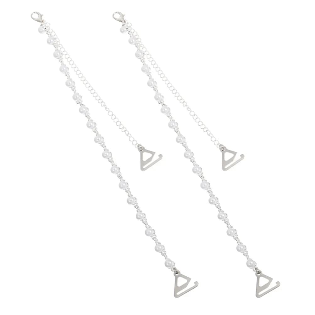 1Pair Pearl Bra Strap Replacement Alloy Non Slip Bra Shoulder Straps Women Underwear Strap Holders Chic Fashion Accessories