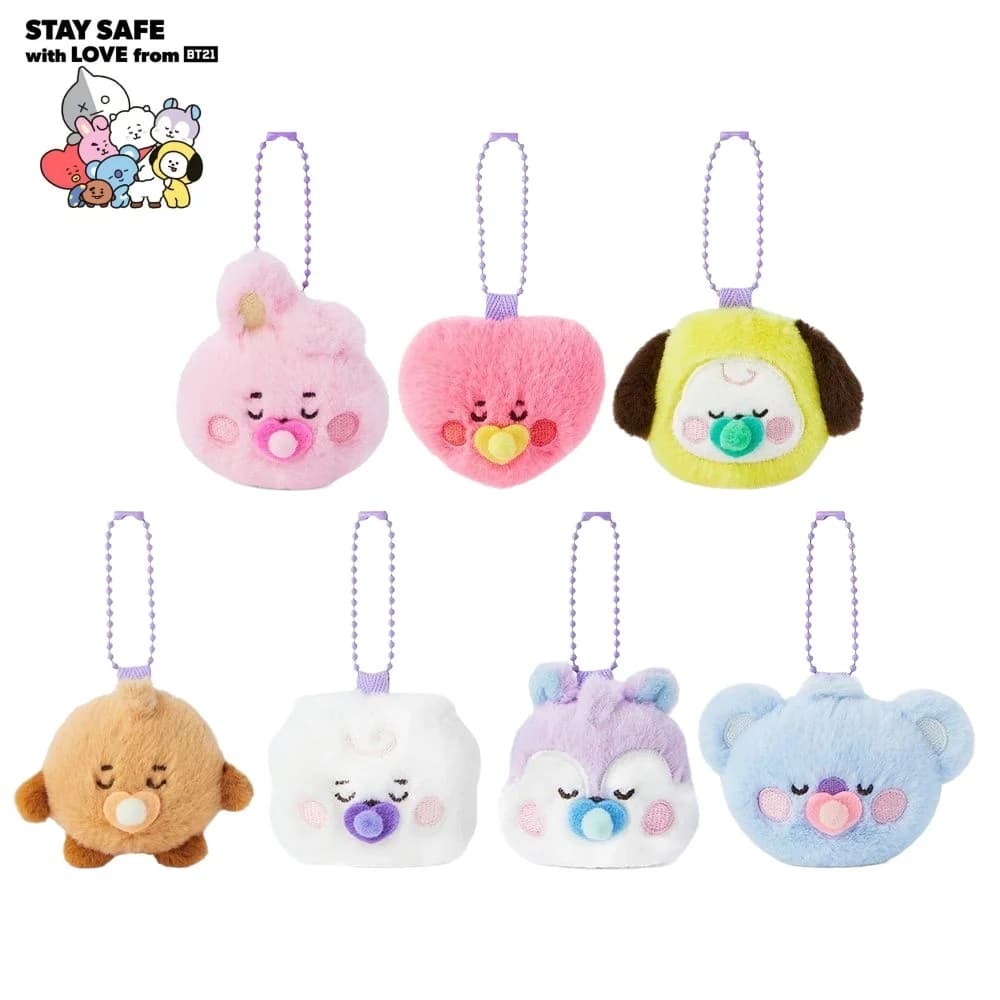 Mini Portachiavi in Peluche BT21 Koya RJ Man Chimmy Tata Cooky Shooky, Ciondolo per Zaino, Gioiello Creativo, Regalo per Ragazze Appassionate di Animazione