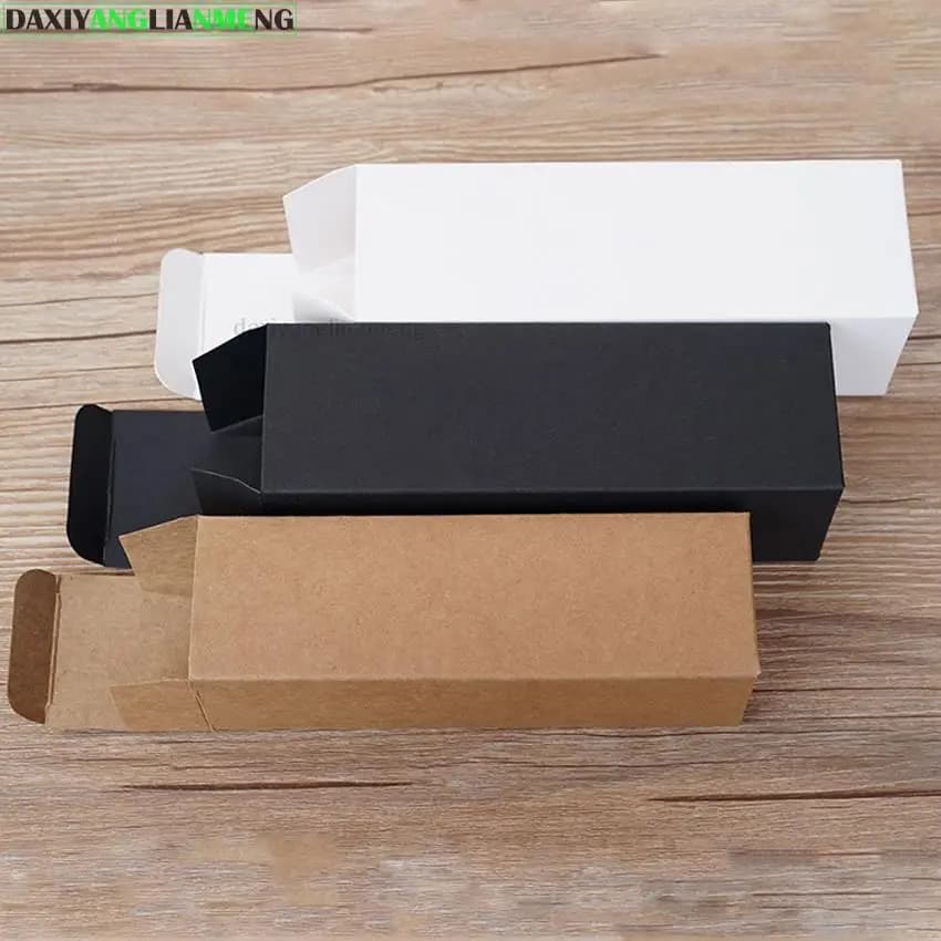 50pcs/lot 37x37x118mm Kraft Paper Box DIY Lipstick Perfume Essential Oil Bottle Packaging Boxes fast shipping
