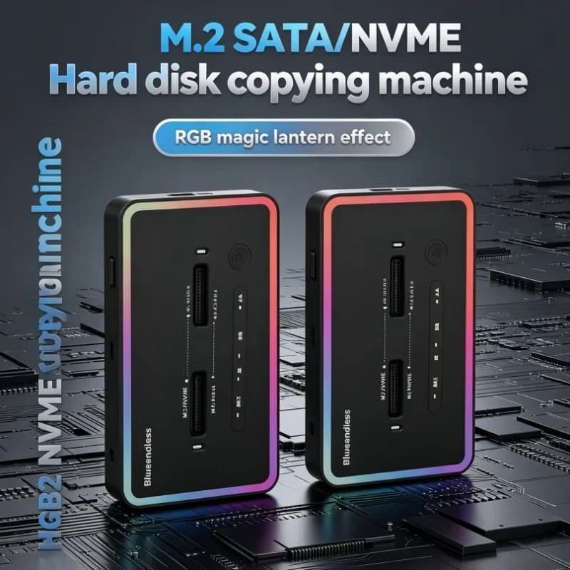 Case per SSD M.2 con Doppio Protocollo Offline, Box Premium a 2 Bay per SSD, Docking Station Type-C 10Gbps PCIe NVMe o SATA