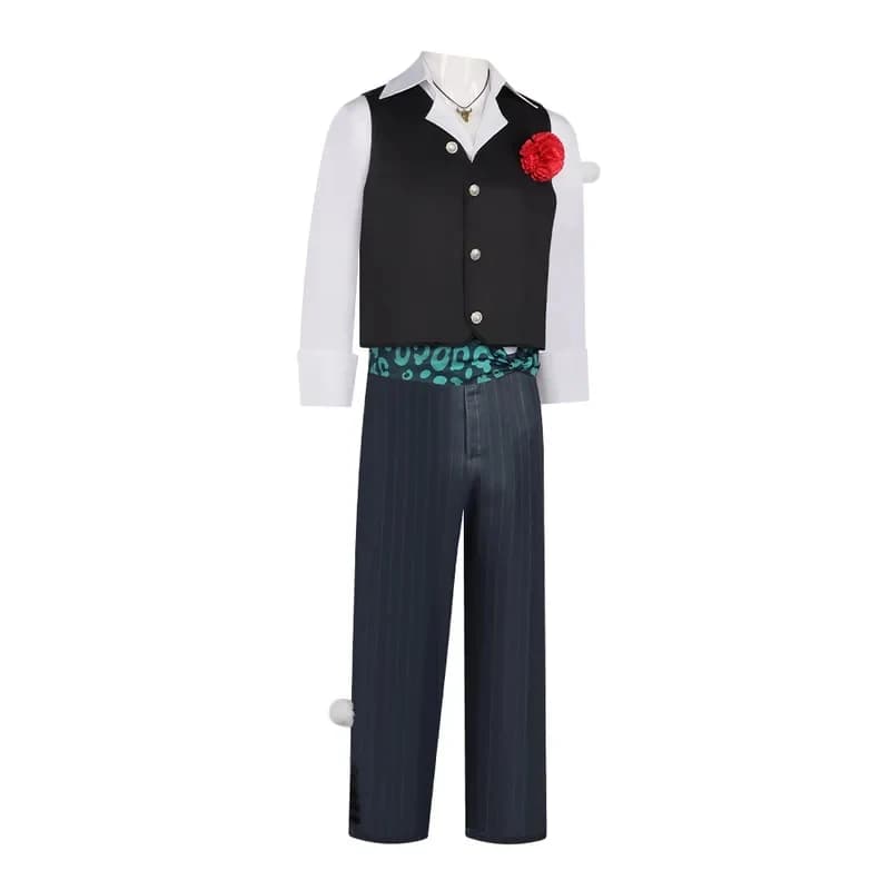 TYV55WHH Anime game Identity V Matador Cosplay Costume Hernando Romero Wig Vest Pants Necklace Flower Men Outfit Halloween Role