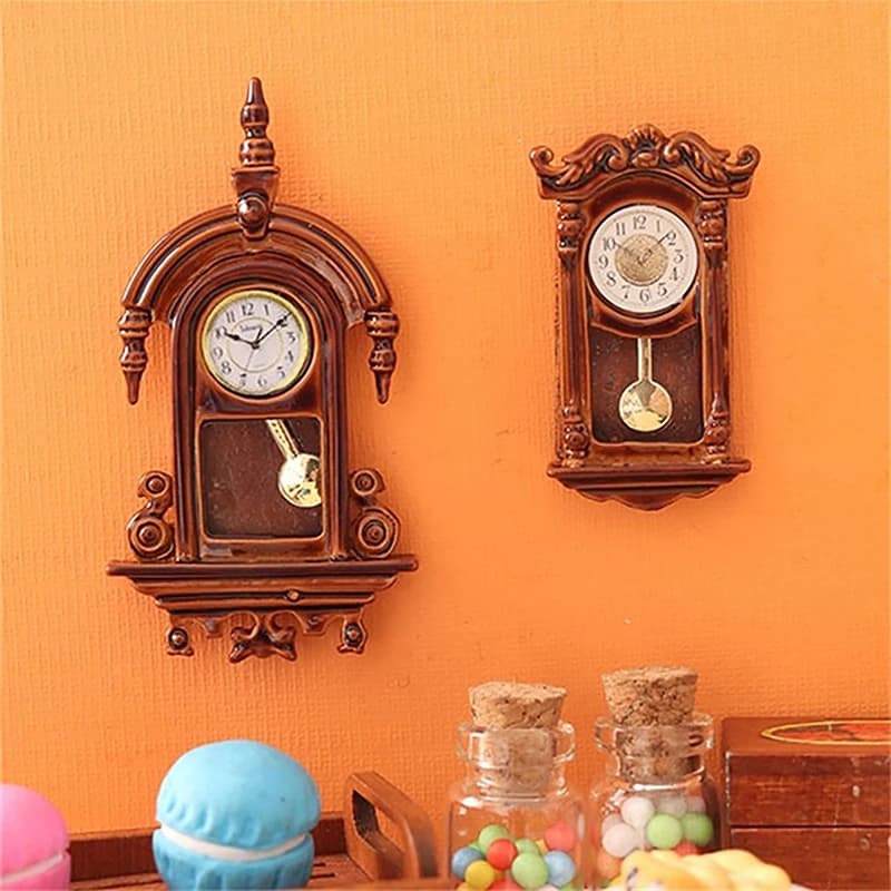 1:12 Miniature wall clock for doll house Play Doll House Miniature Home Accessories for Home Decoration Toy Fake Playing Toy Furniture