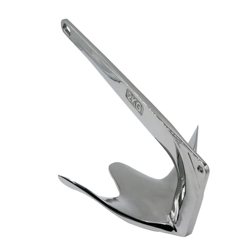316 Stainless Steel Bruce Anchor for Marine Boat & Kayak 8kg with Polishing Accessory