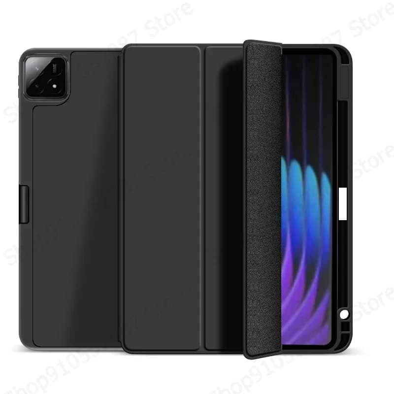 Custodia per Xiaomi Pad 8 con porta penna, in pelle PU, cover posteriore morbida con supporto a tre pieghe, per Xiaomi Mi Pad 8 da 11.2''