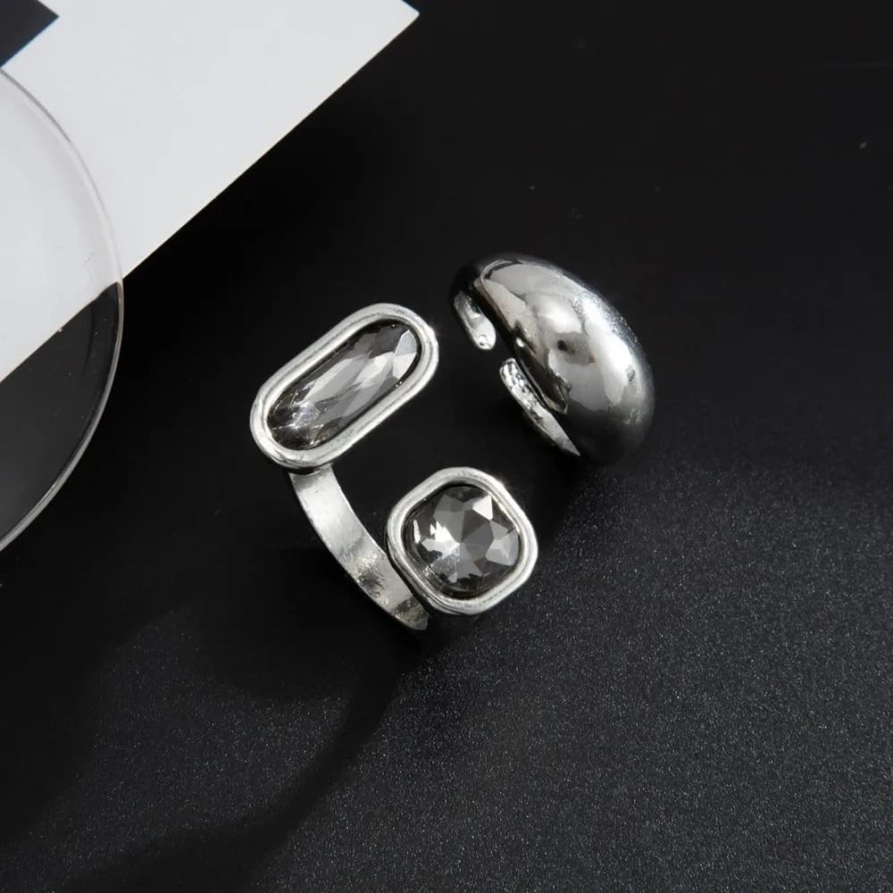 2Pcs/set Light Lux Toe Ring Set Acrylic Stone Plain Metal Acrylic Gem Band Multi Pack Open Adjust Metal Toe Band Beach Vacation