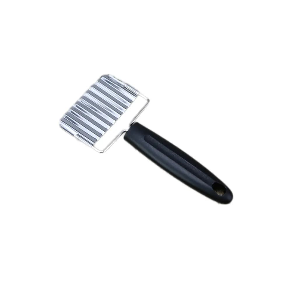 Manual Crinkle Cutter Stainless Steel Vegetable Potato Wavy Knife French Fry Slicer Kitchen Tool for Fruit Salad Garnish