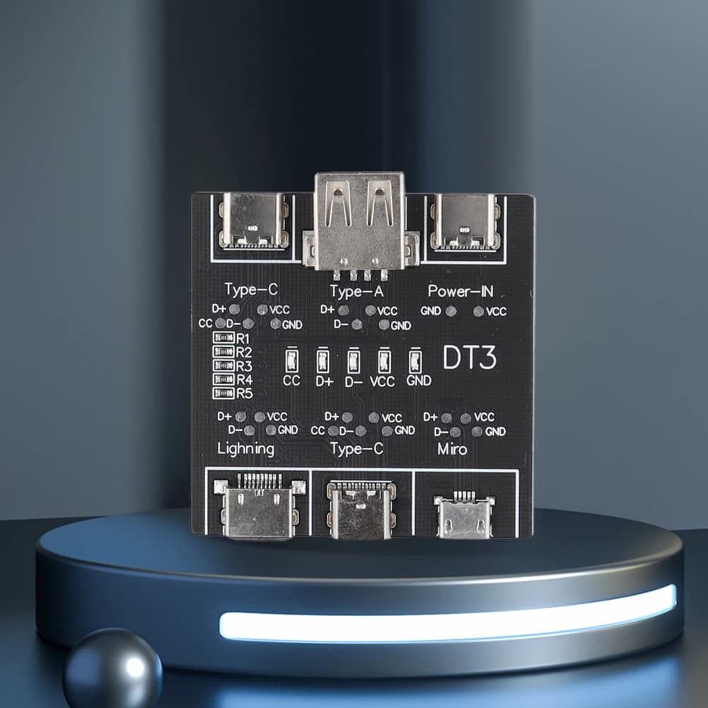 Tester per Cavi USB DT3, Scheda di Test per Cavi Dati USB Type-C, Scheda di Ispezione per Cavi Dati, Verificatore di Cavi USB per iOS e Android