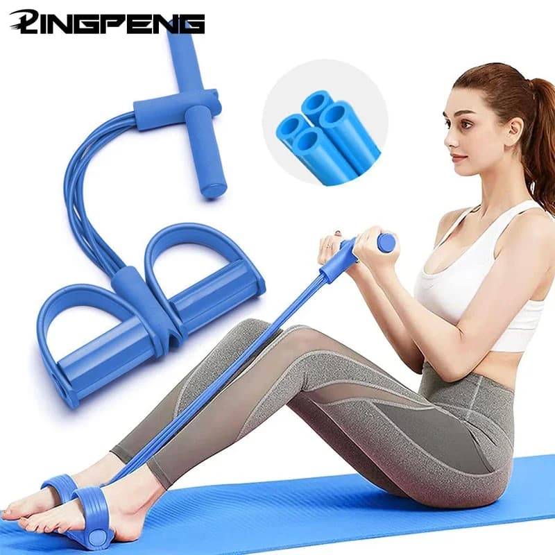 Corda di tensione multifunzione Corda di tensione elastica per pedale yoga a 4 tubi Estrattore Fascia di resistenza per allungamento delle gambe Allenamento dimagrante