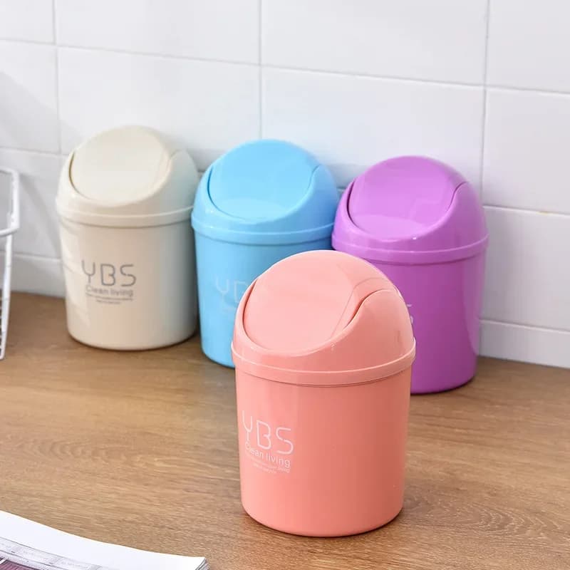 Desktop Mini Rolling Cover Bidone della spazzatura Bidone della spazzatura Cestino Pattumiera Contenitore per la casa Custodia per auto Urne di cenere