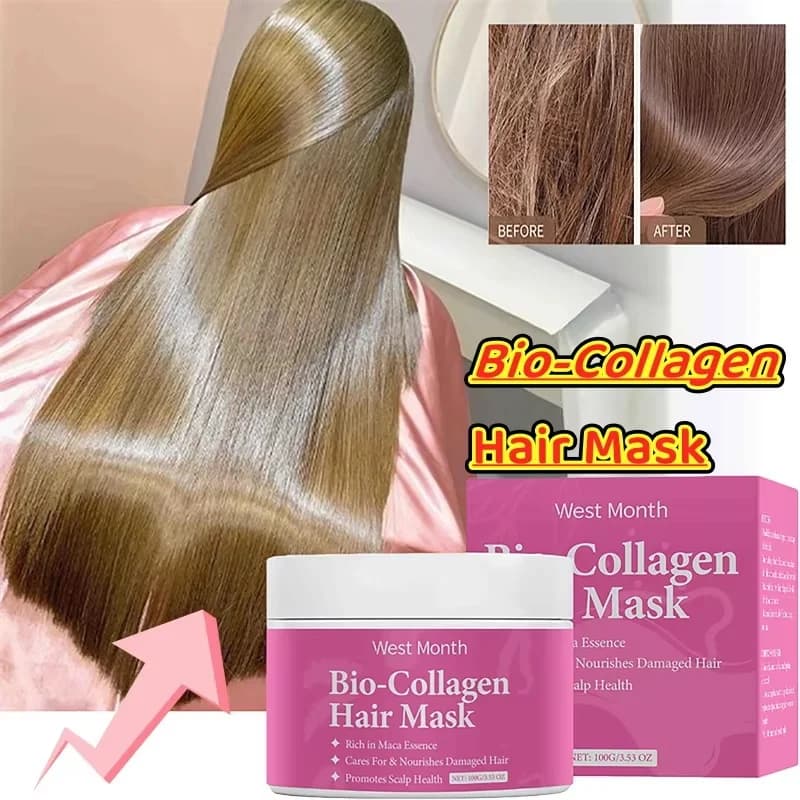 Maschera riparatrice per capelli, trattamento con biotina, collagene e cheratina, balsamo per capelli, olio essenziale nutriente per capelli secchi e danneggiati