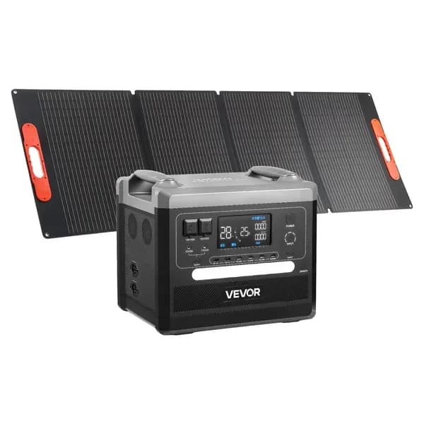 Stazione di Alimentazione Portatile, Generatore Solare Portatile da 2400W con Pannello Solare Pieghevole da 200W, 2160Wh