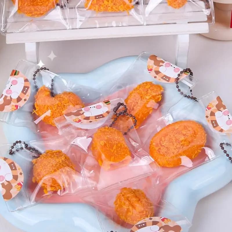 Slow Rebound TPR Food Squeeze Toy Fried Dough Sticks Hamburger Pizza Bread Crumbs Funny Cute Stress Relief Gift