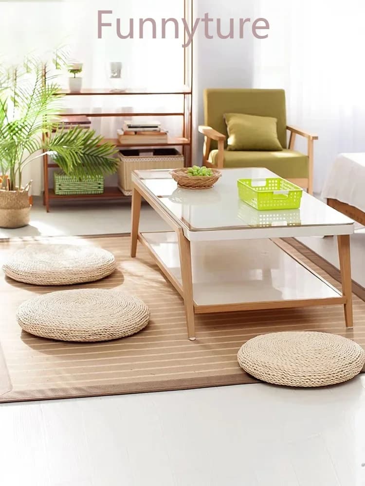 Straw futon cushion Corn skin woven seat Tatami floor Pudong grass kneeling sitting on the pier meditating Japanese balcony pad
