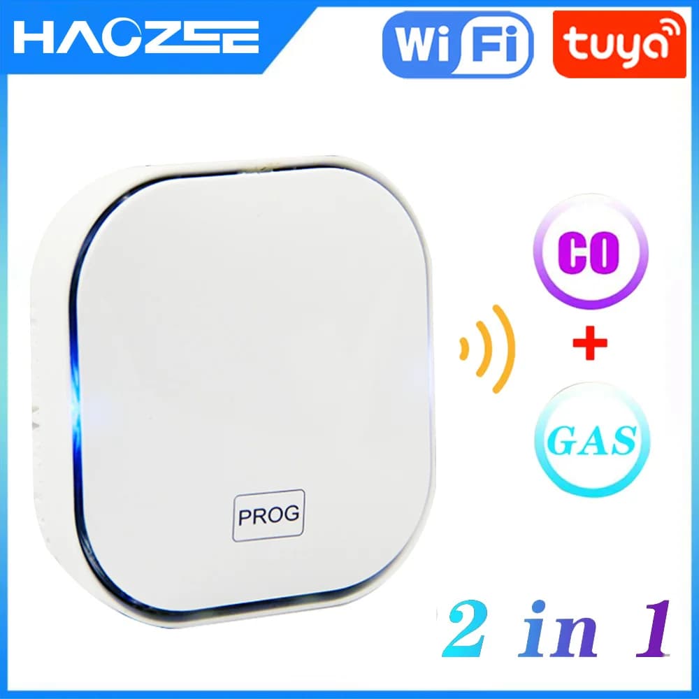 Tuya Smart Life GAS naturale CO Perdite Rilevatore di monossido di carbonio WIFI CH4 Metano Perdite di combustibile Carbone Sensore di allarme domestico
