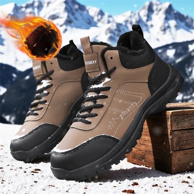 Brand Winter Men's Boots Warm Men's Snow Boots High Quality Leather Men Sneakers Outdoor Men Hiking Boots Work Shoes Size 39-46