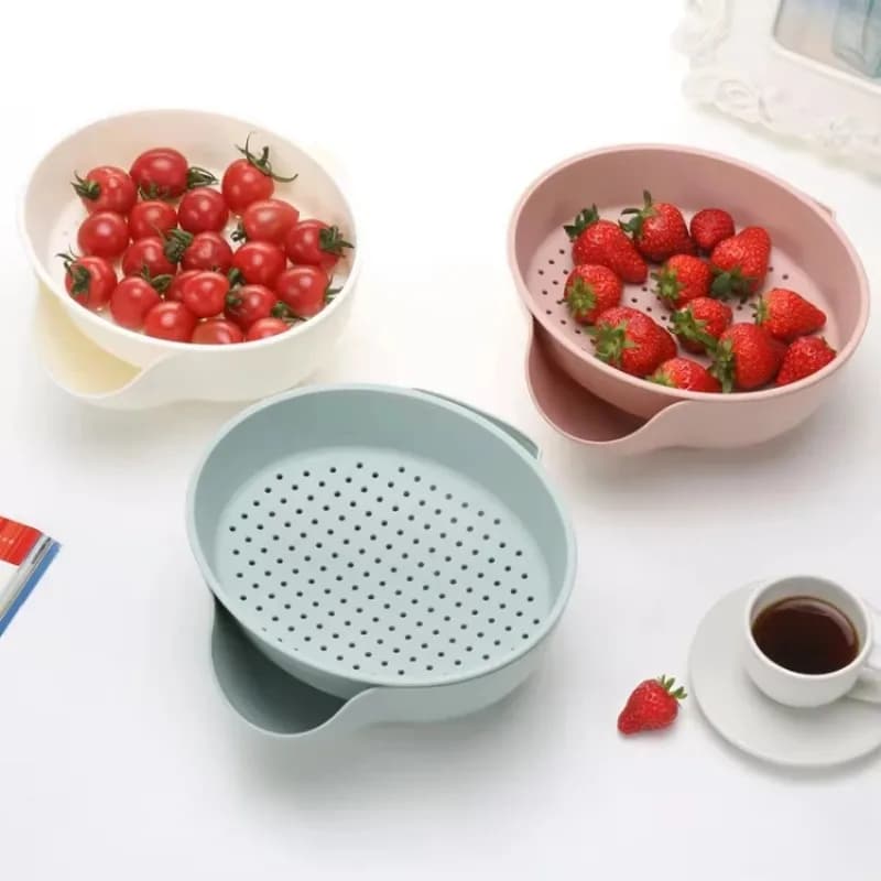 1 Pz Rotondo Creativo Articoli Per La Casa Vassoio Per Alimenti In Plastica Europeo A Doppio Strato Semi di Melone Piatto di Drenaggio di Frutta Piatto di Frutta Secca Pigro