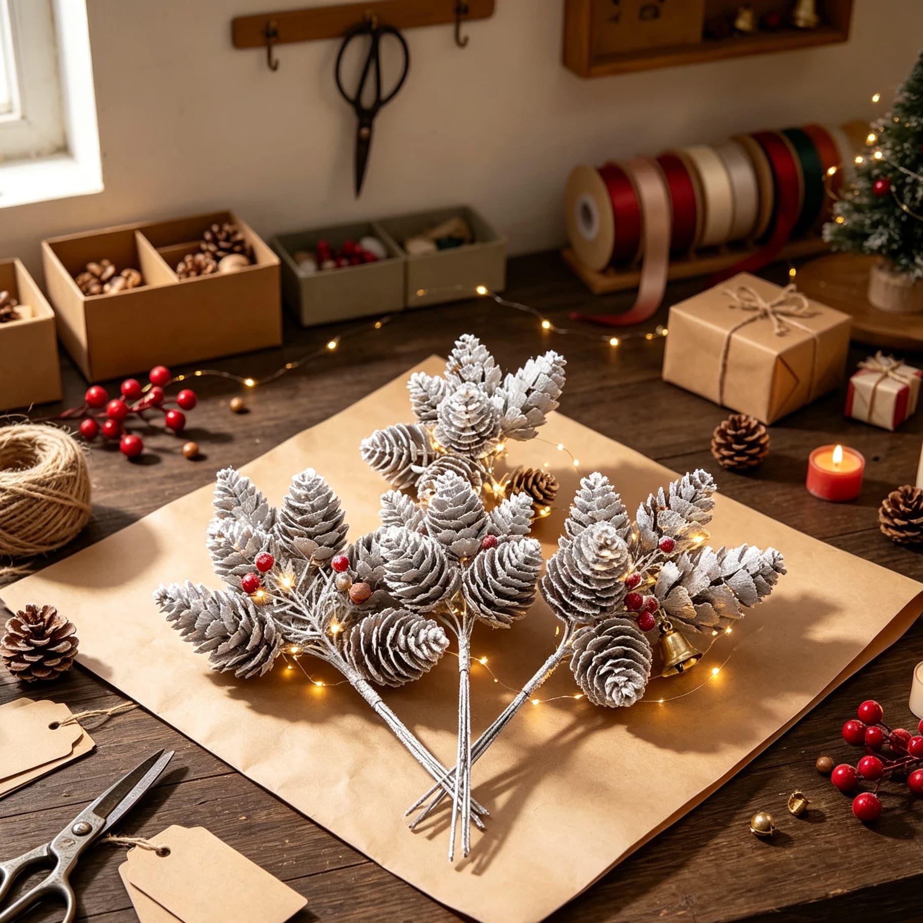 1/5 Pcs Artificial Plants Christmas Tree Filler Home Room Decoration Accessories Wedding Bridal Holiday Garlands DIY Gifts Props