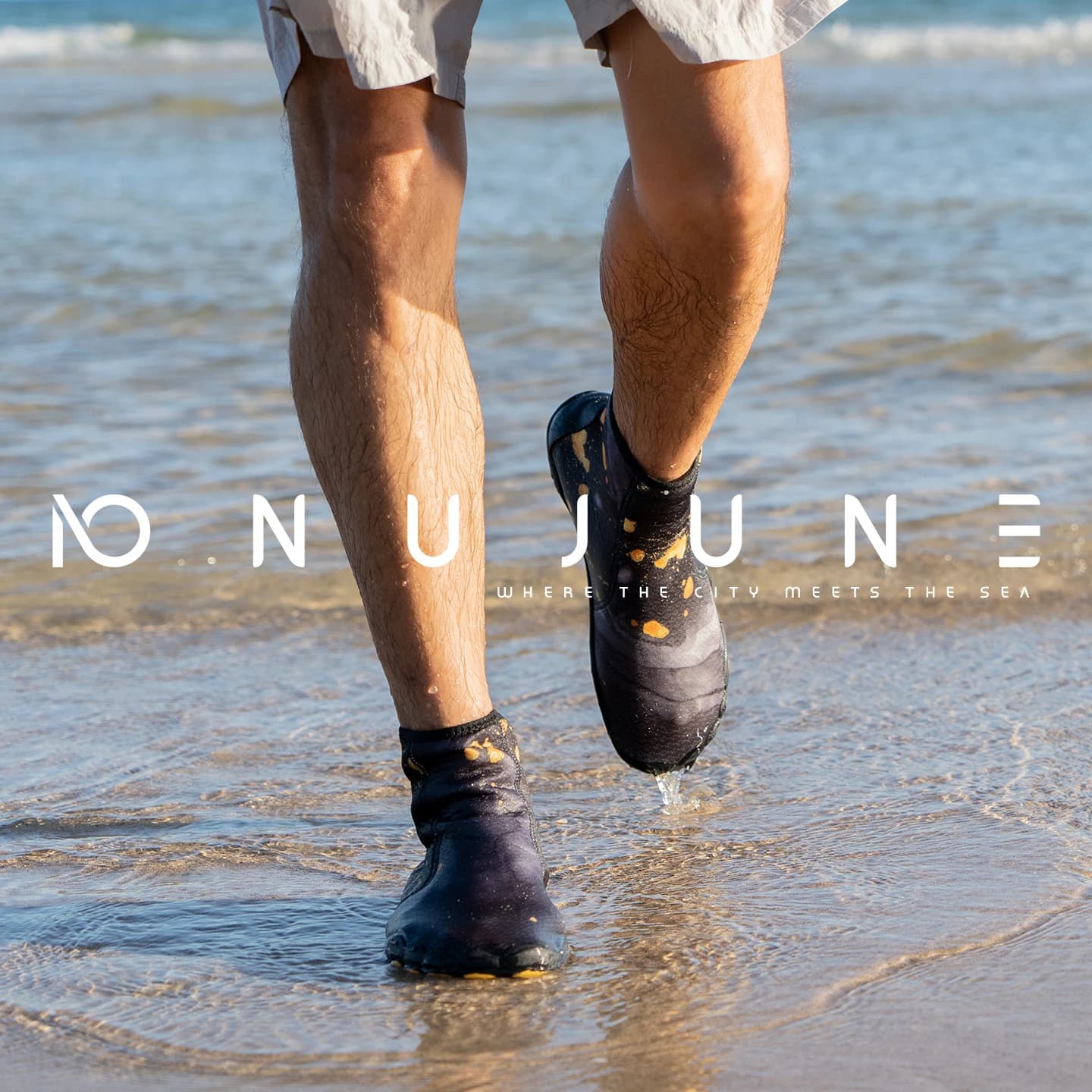 Water Shoes Nu-June for Beach, Man and Woman, for Dives, Snorkeling, Swimming, Fitness, Non-slip, Nude Foot Shoes, Water Sports Surf and Sport Shoes
