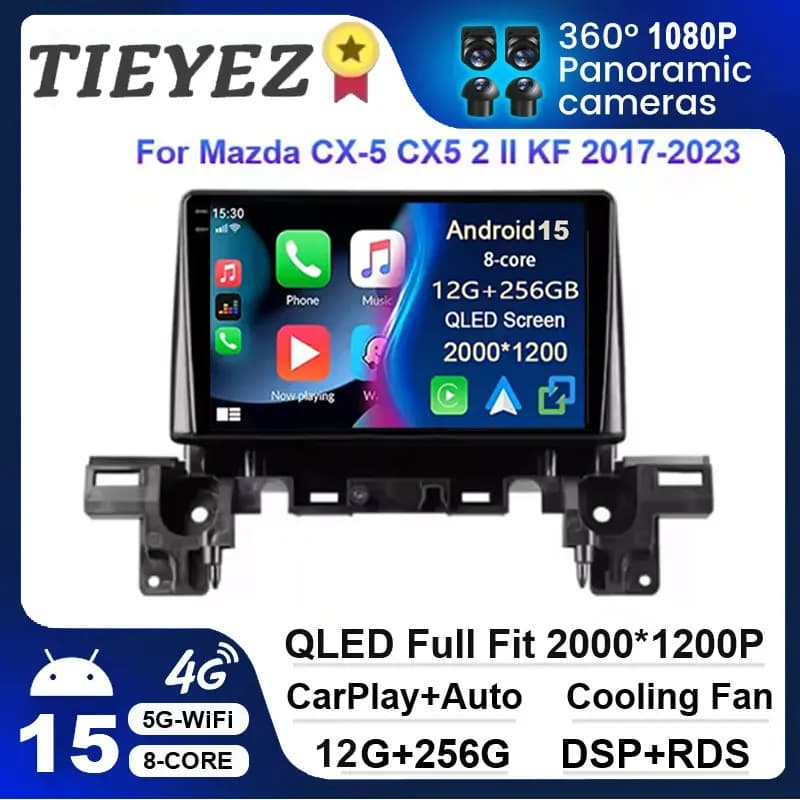 Android 15 Per Mazda CX-5 2 II KF 2017 - 2023 Carplay Auto radio Autoradio Multimediale IPS LED GPS DVD 5G Wifi