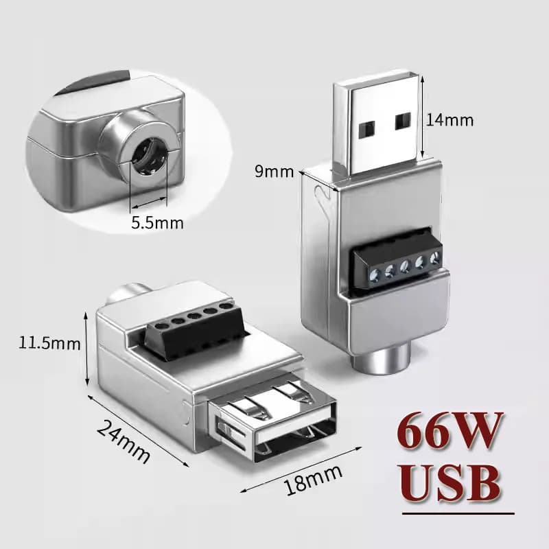 Solderless USB Male Female Plug USB 2.0 Mobile Phone Keyboard Mouse Fast Charging Wire Connector DIY Wiring Terminal