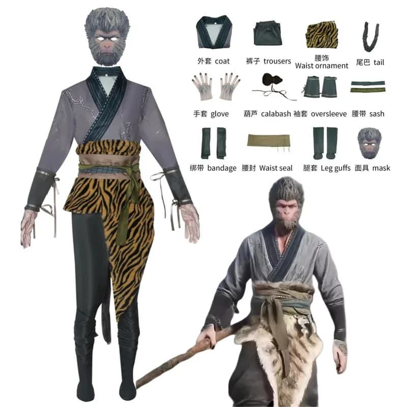 Mito nero Wukong Cosplay The Destined One Adulti Gioco anime Gioco di ruolo Costume Halloween Wukong Costumi di scena fantasia