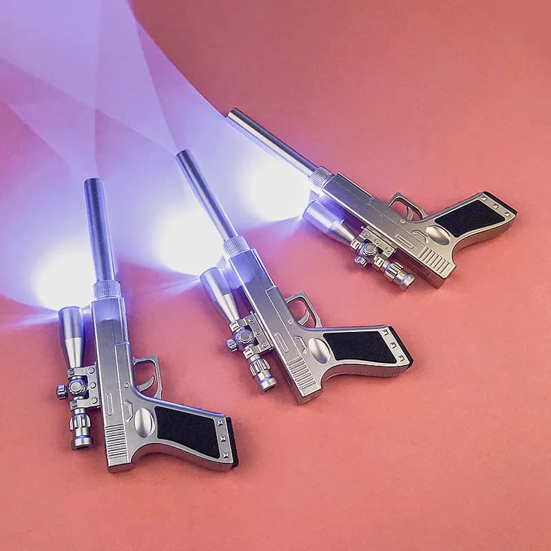 Penna gel per pistola creativa 0,5 mm Inchiostro nero con luce a LED Ufficio Studente Regalo Penne per scrittura Giocattolo divertente Pistola da cecchino Forma di penna di cancelleria