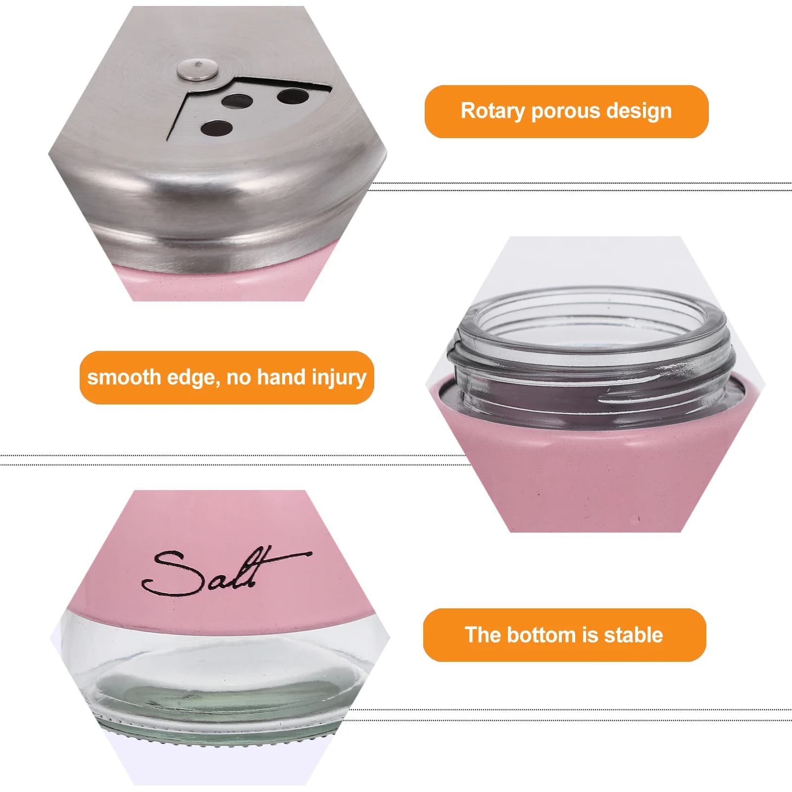 Set di 2 Shaker per Condimenti da Cucina in Vetro, Contenitori per Sale e Zucchero con Beccuccio Versatore a Maglia Fine per Tavola e Ristorante