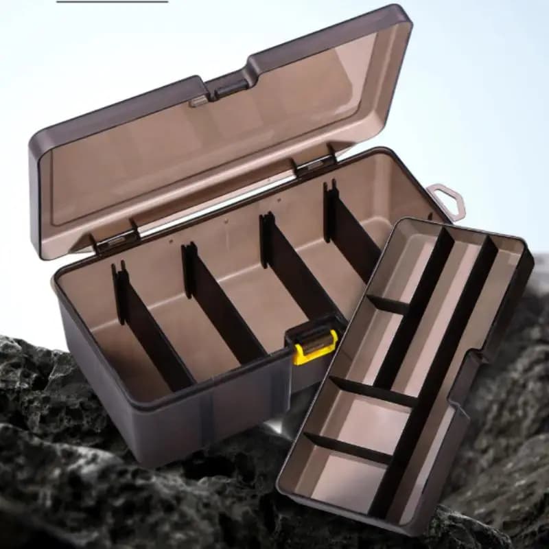 Double Layer Lure Box Adjustable Plastic Tackle Organizer Storage Solution for Boat Kayak Fishing
