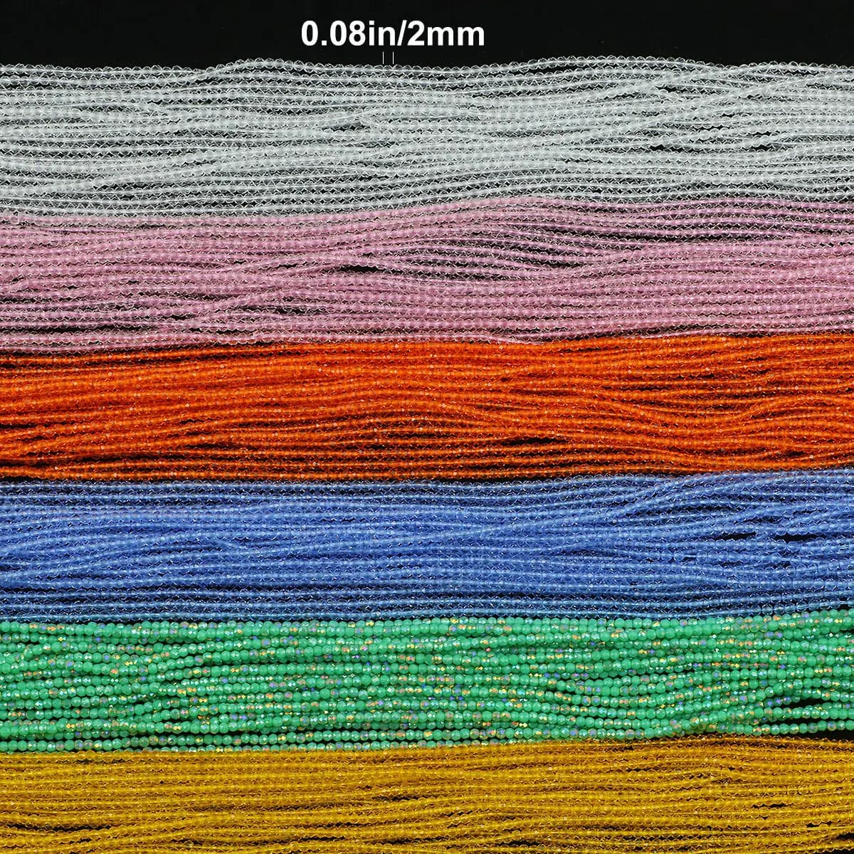 Perline sciolte di cristallo austriaco sfaccettato rotondo di colore AB da 2 mm, sfera di vetro bianco per la creazione di gioielli, accessori per braccialetti fai da te fatti a mano