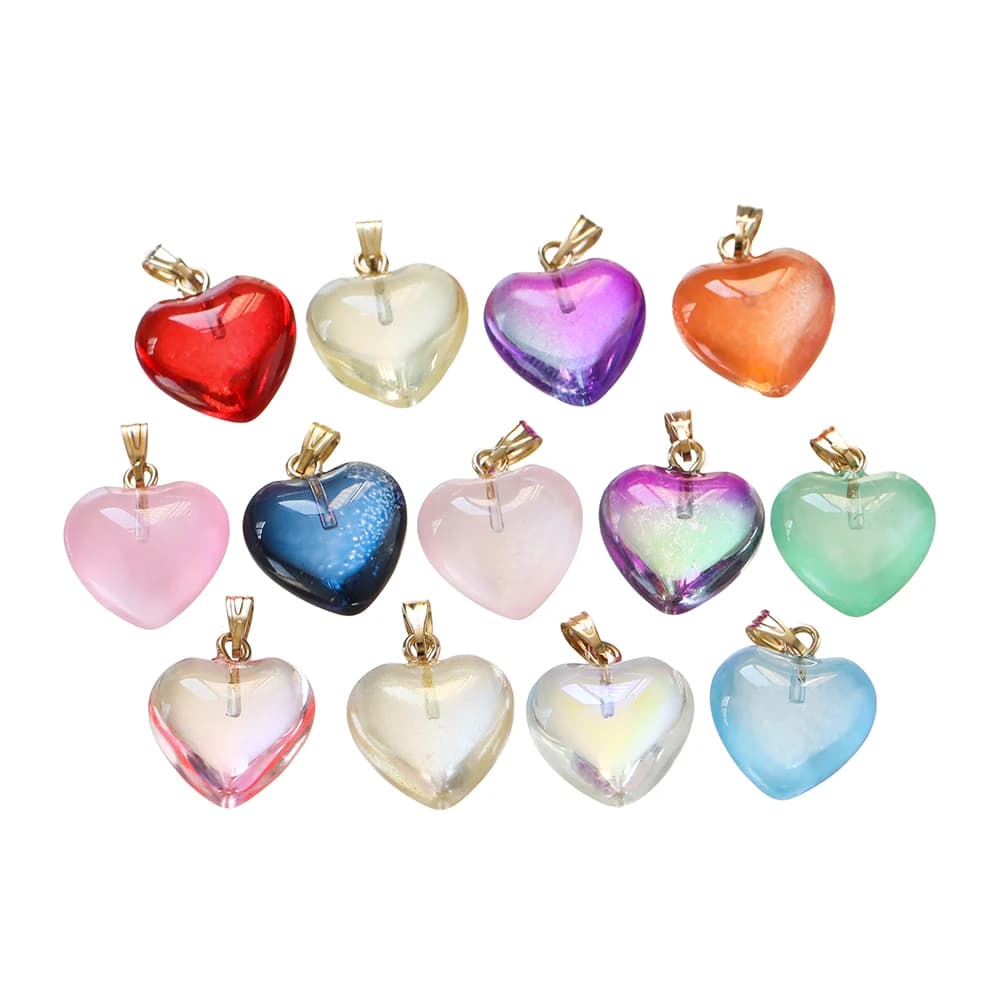 10 pz/lotto ceco murano cristallo di vetro cuore perline pendenti con ciondoli fai da te gioielli fatti a mano creazione di collane orecchini accessori