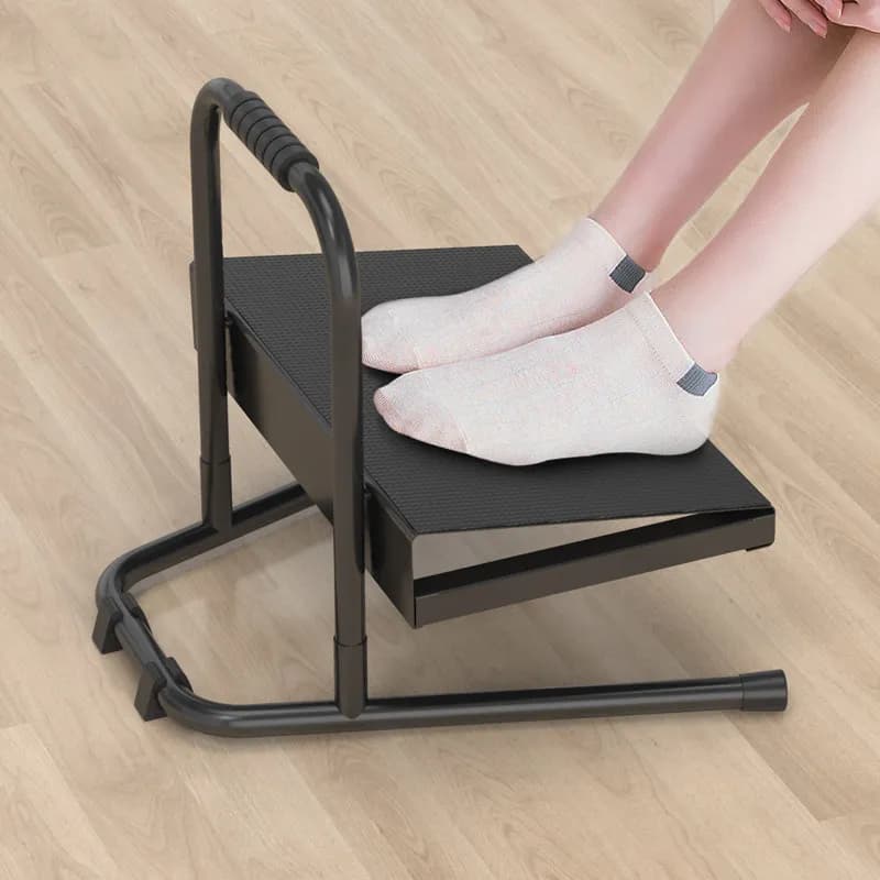 Poggiapiedi Regolabile in Altezza per Pianoforte, Sgabello per Bambini e Donne in Gravidanza, Poggiapiedi Sotto Scrivania con Contenitore, per Casa e Ufficio, Relax