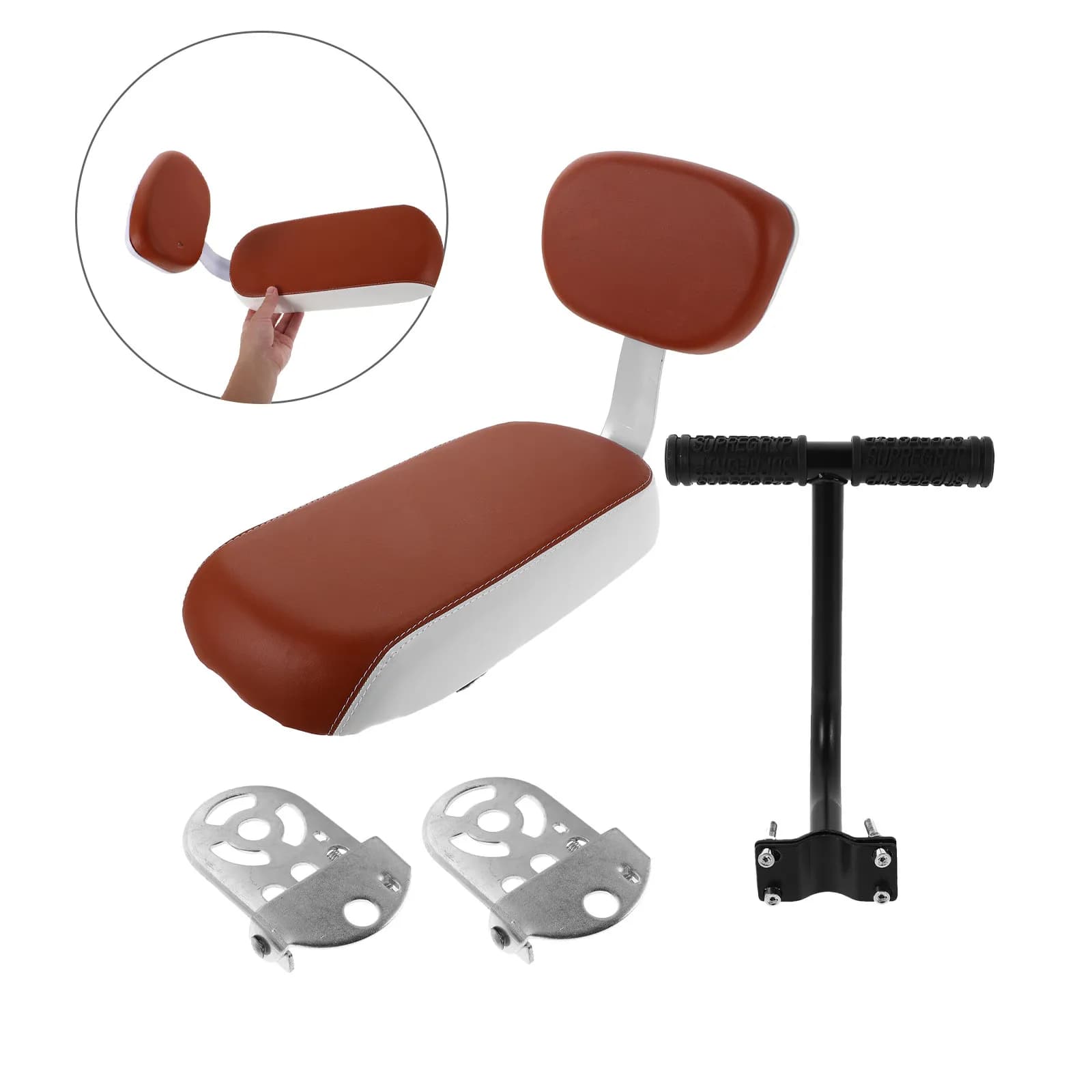 Set di 1 Sedile Posteriore per Bicicletta, Comodo Cuscino Ergonomico Antiscivolo per Mountain Bike, Schienale Imbottito per Passeggero