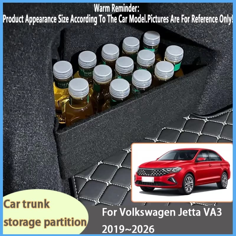 Organizer per Bagagliaio Auto, Divisorio Laterale per Volkswagen Jetta VA3 2019~2026 2025 24, Scatola Portaoggetti Interna per Bagagliaio