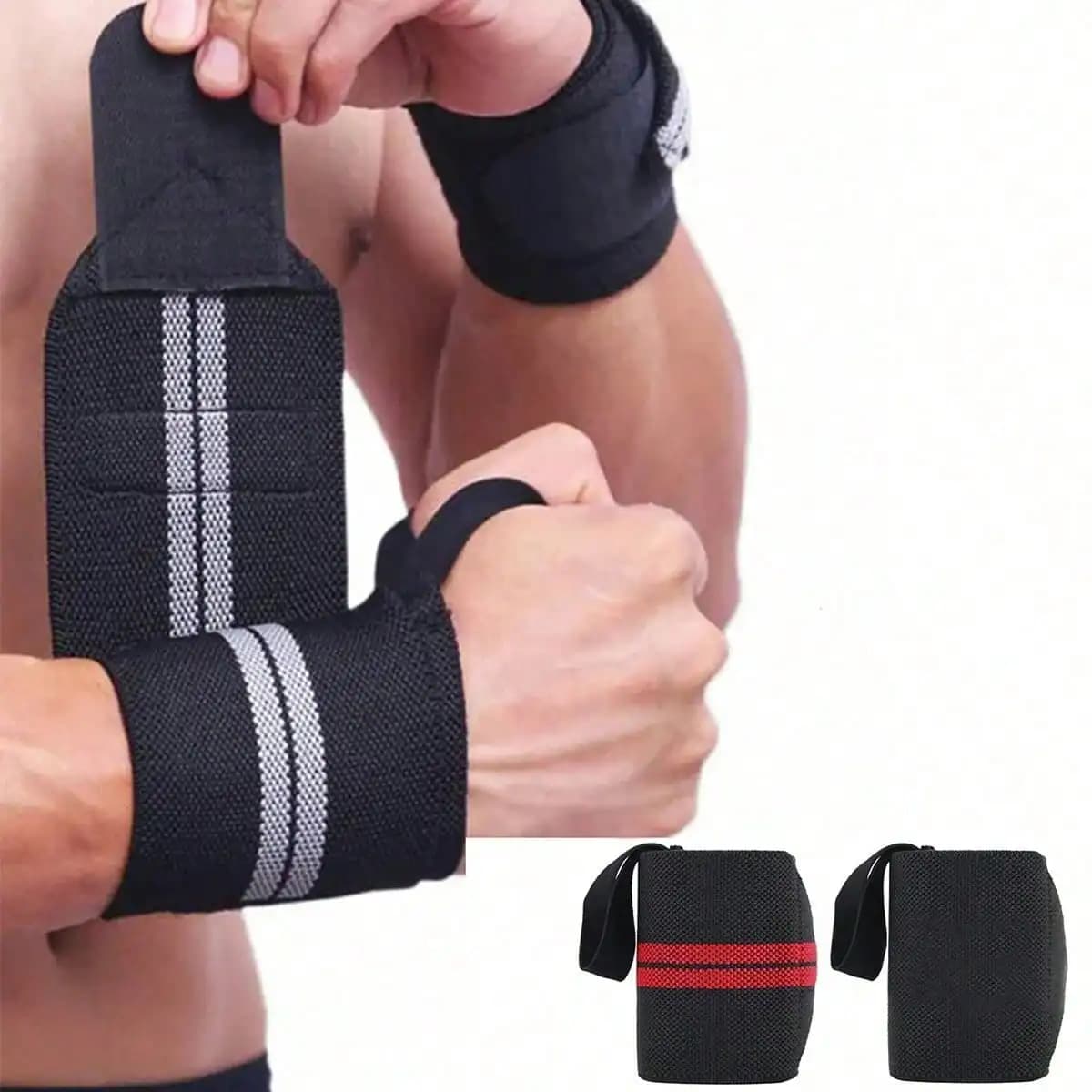 2 fasce elastiche per il polso, supporto per il polso, fascia protettiva per sollevamento pesi in palestra, protezione fitness, bilanciere