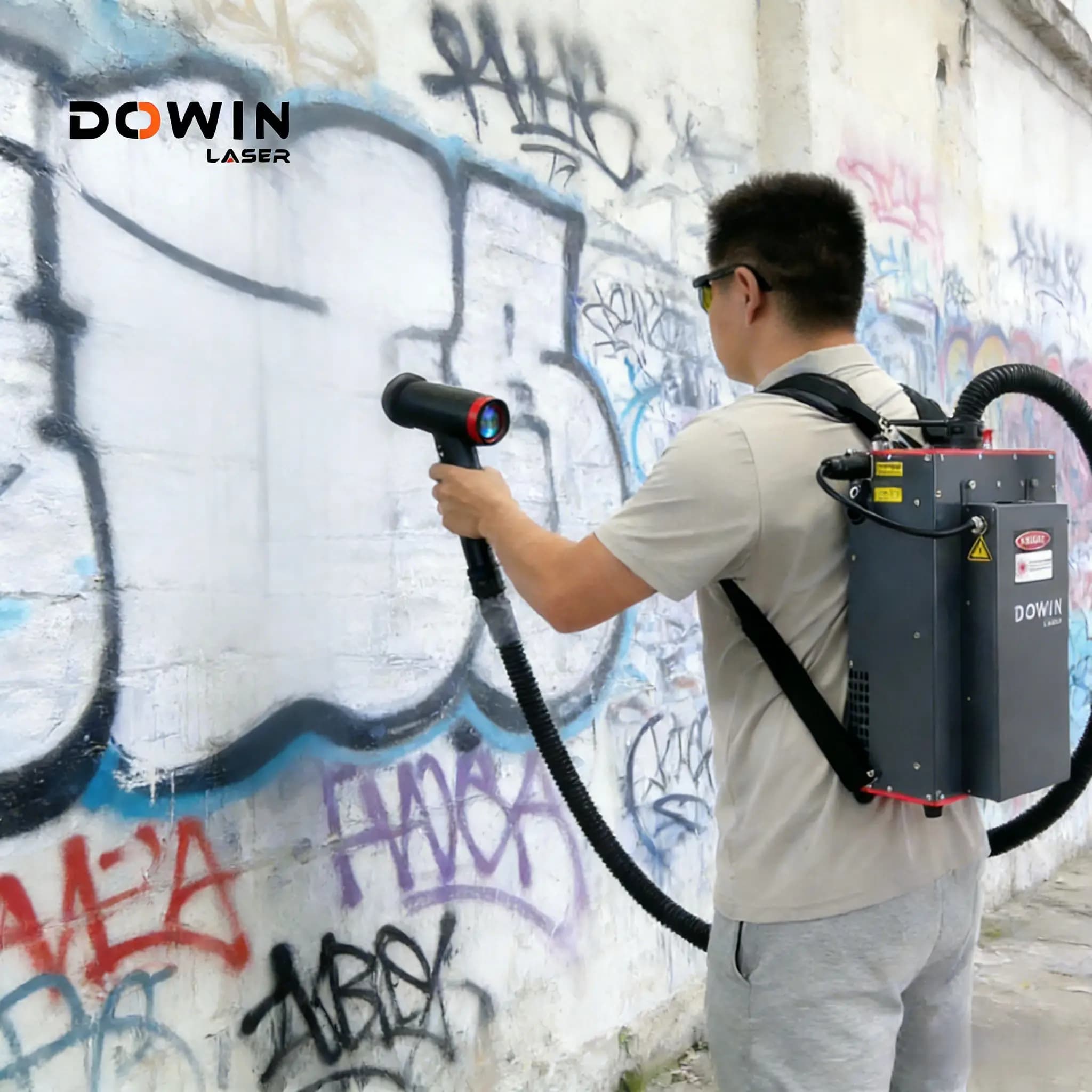 Backpack Pulse Fiber Laser Cleaner 100W 8 Cleaning Modes Handheld Laser Cleaning Machine for Rust Paint Oil Removal
