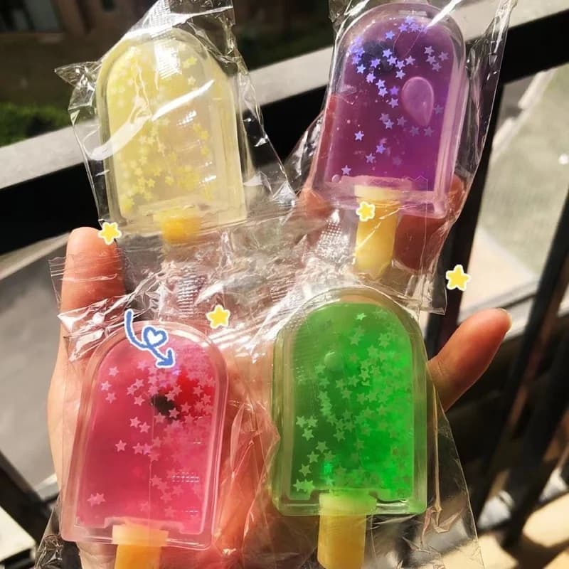 2 PZ NUOVA Estate Spremere Mochi Taba Squishy Popsicle Star Gelato Agitarsi Giocattolo Per Bambini Caramelle Ragazza Festa Di Compleanno Regalo di Festa