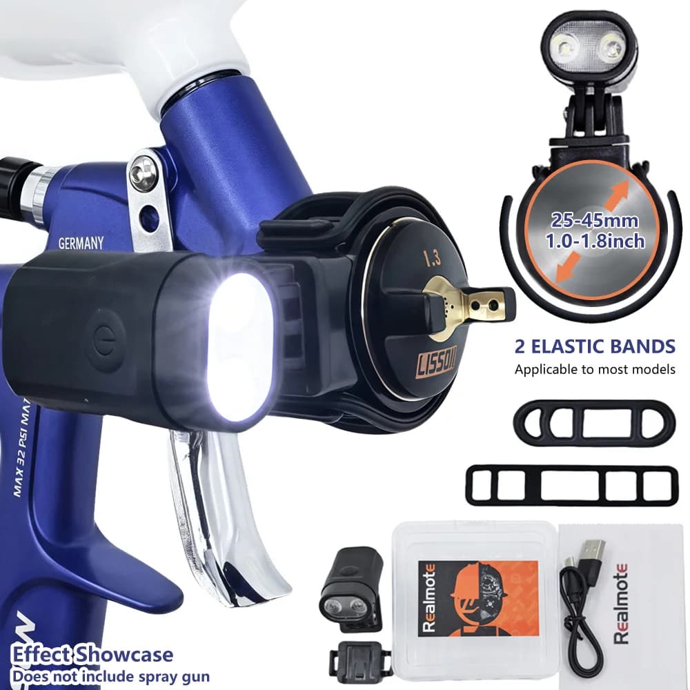 Refresh universal light for spray gun with 2 straps Filling light for aerograph paint Adjustable lighting Accessories for power painting tools