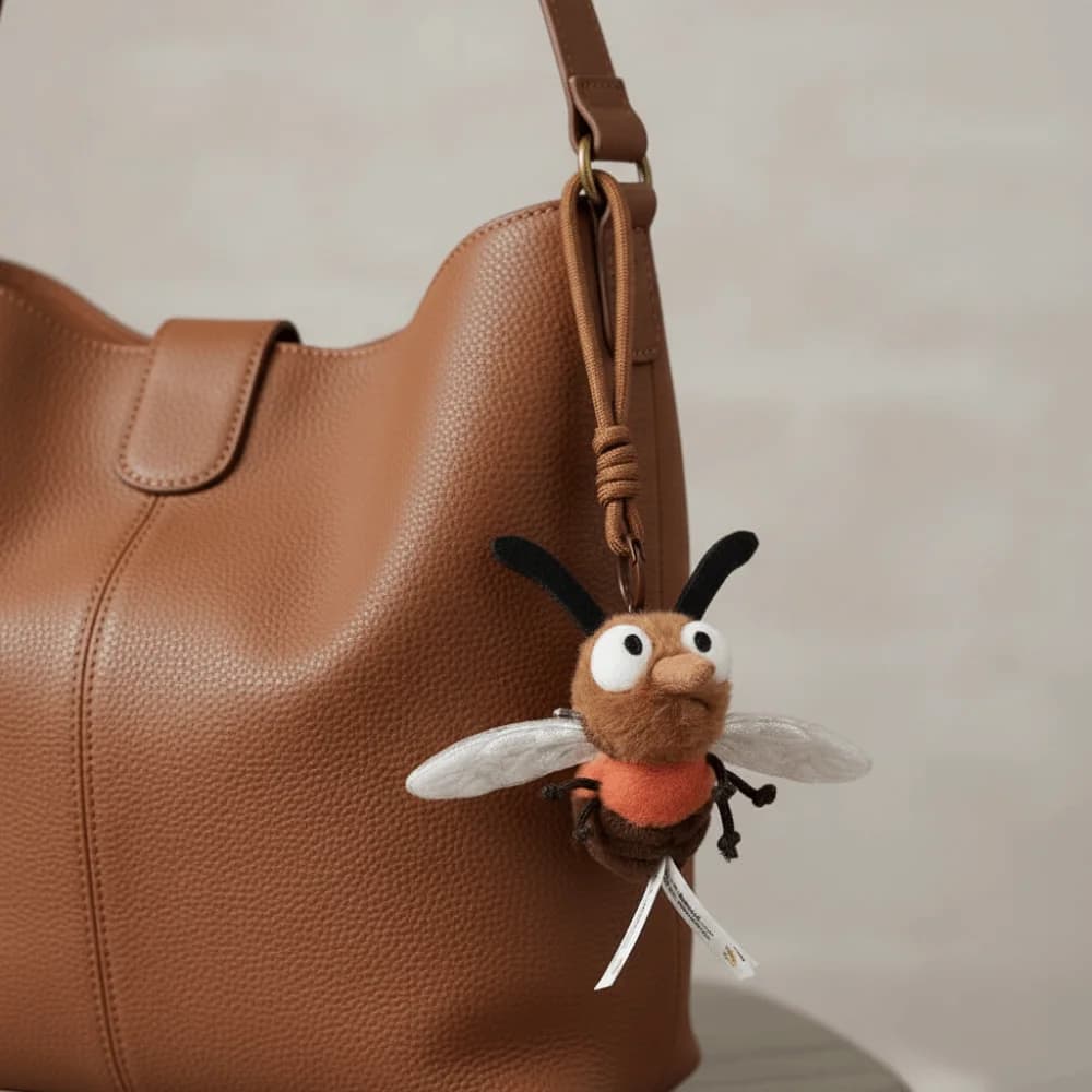 Lovely Stuffed Animal Mosquito Pendant Cartoon 14cm Mosquito Insect Funny Insect Stuffed Mosquito Keychain For Children