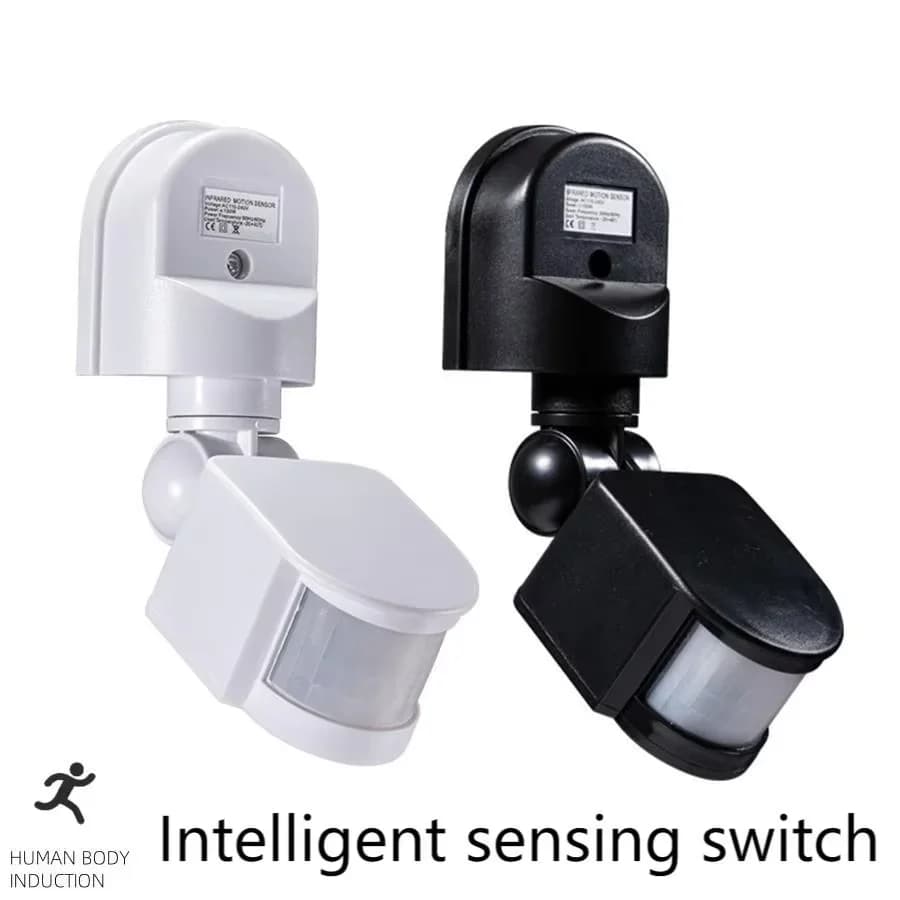 Sensore di movimento PIR 12V 110-240V Sensore di luce a infrarossi automatico Rilevatore di movimento Interruttore della luce a LED esterno Sensore di presenza umana