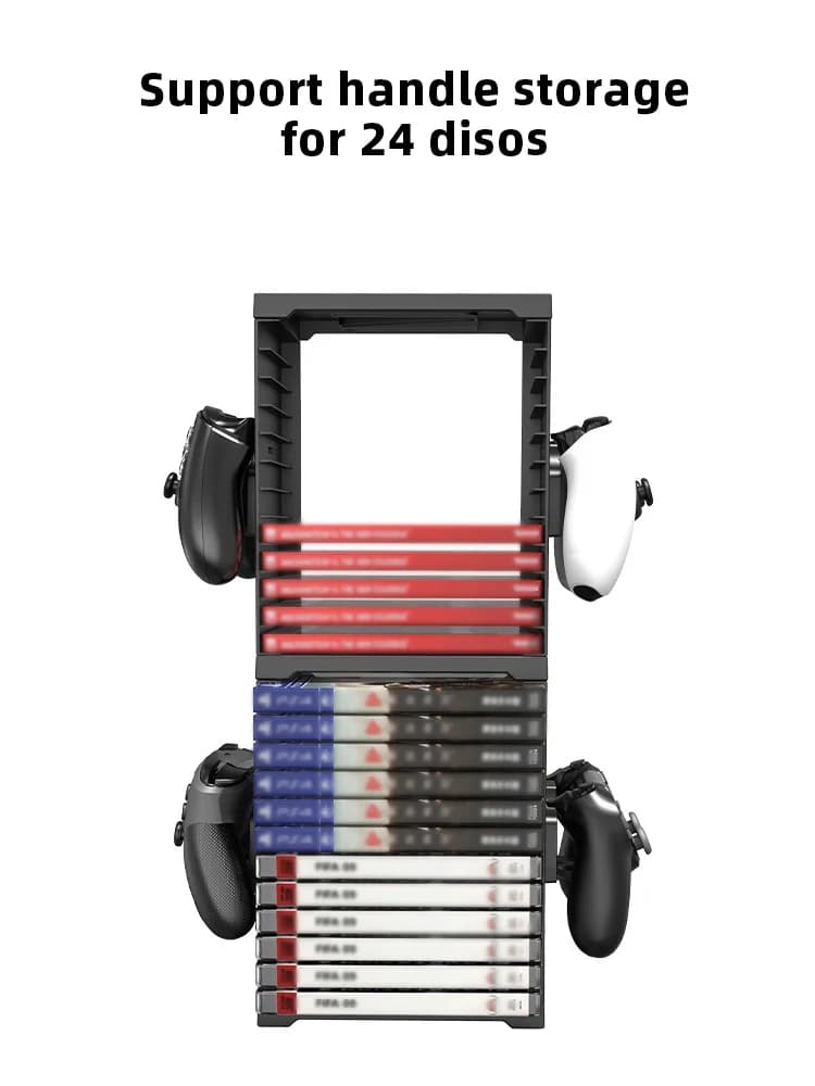 Scatola portaoggetti a doppio strato per dischi, organizer universale per giochi PS5, PS4, Switch, Xbox Series X, accessorio da scrivania.
