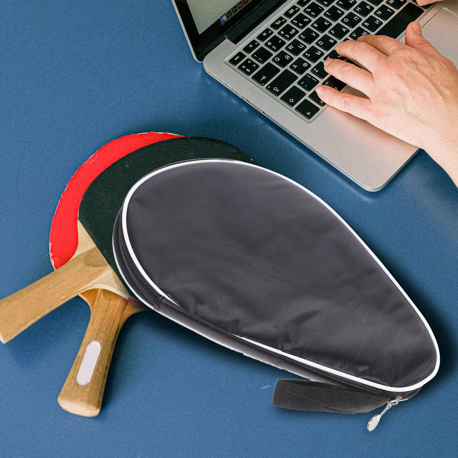 Borsa per racchetta da ping pong, pratica custodia protettiva, organizer in materiale premium, elastico e flessibile, custodia per racchetta