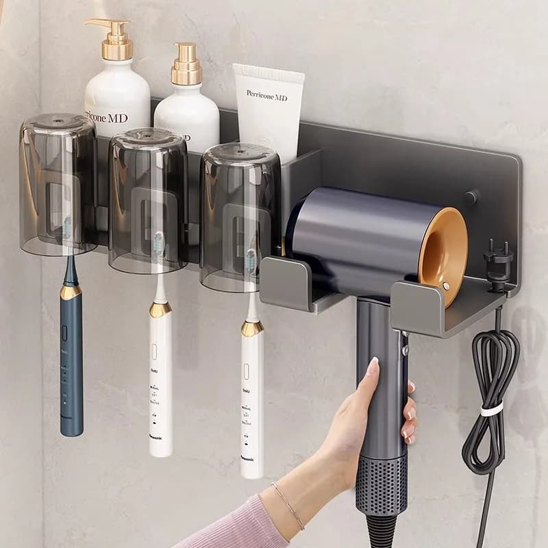 Ash brush shelf for gun, without drilling, bath briquette holders, wall electric toothbrush, hair dryer shelf