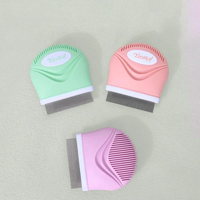 Pet Flea Comb Stainless Steel Fine Toothed Dog Cat Grooming Brush Removes Floating Hair Tear Stain Pet Grooming Cleaning Tool
