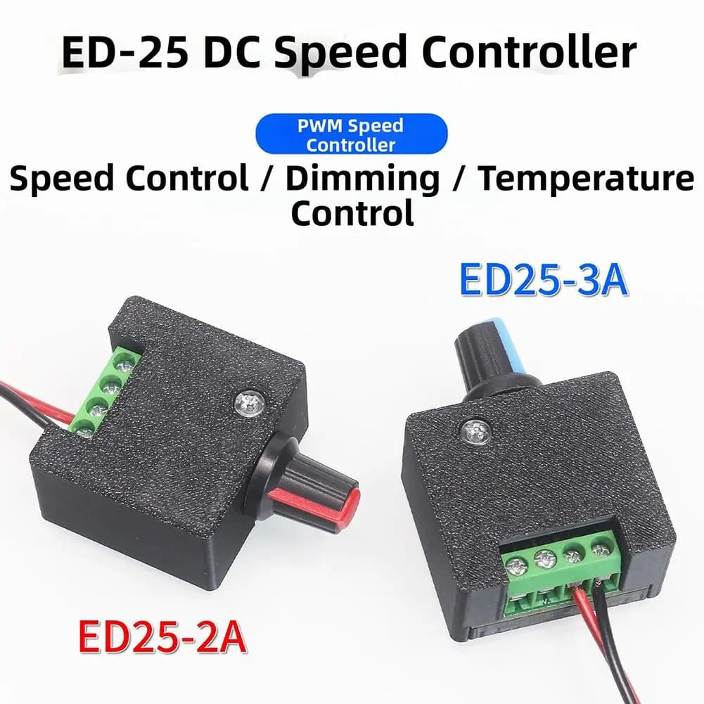 PWM 12V/24V 3A DC Motor Speed Governor / Fan Dimmer, LED Strips and DC Cooling Fans