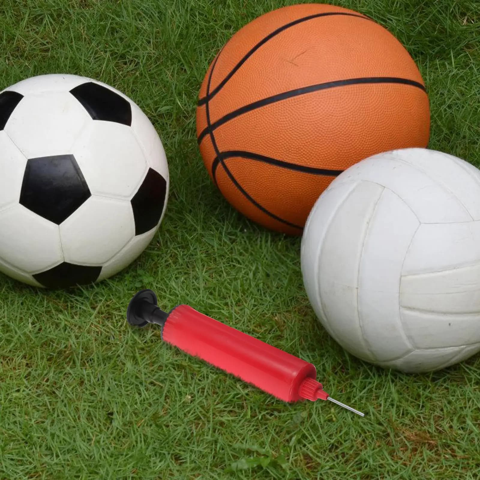 Pompa Gonfiabile Multisport per Palloni da Basket, Pallavolo, Calcio, Pompa ad Aria Manuale Portatile Compatta per Gonfiaggio Rapido