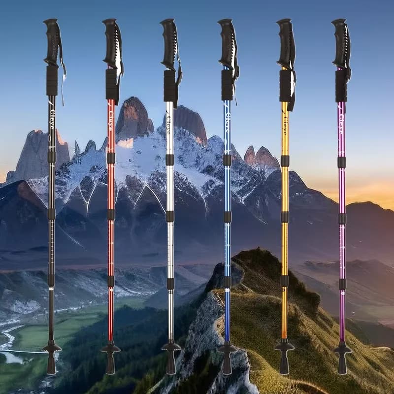 Aluminum Alloy Telescopic Trekking Stick Portable Adjustable Trekking Stick for Outdoor Sports Hiking from Camping Mountaineering