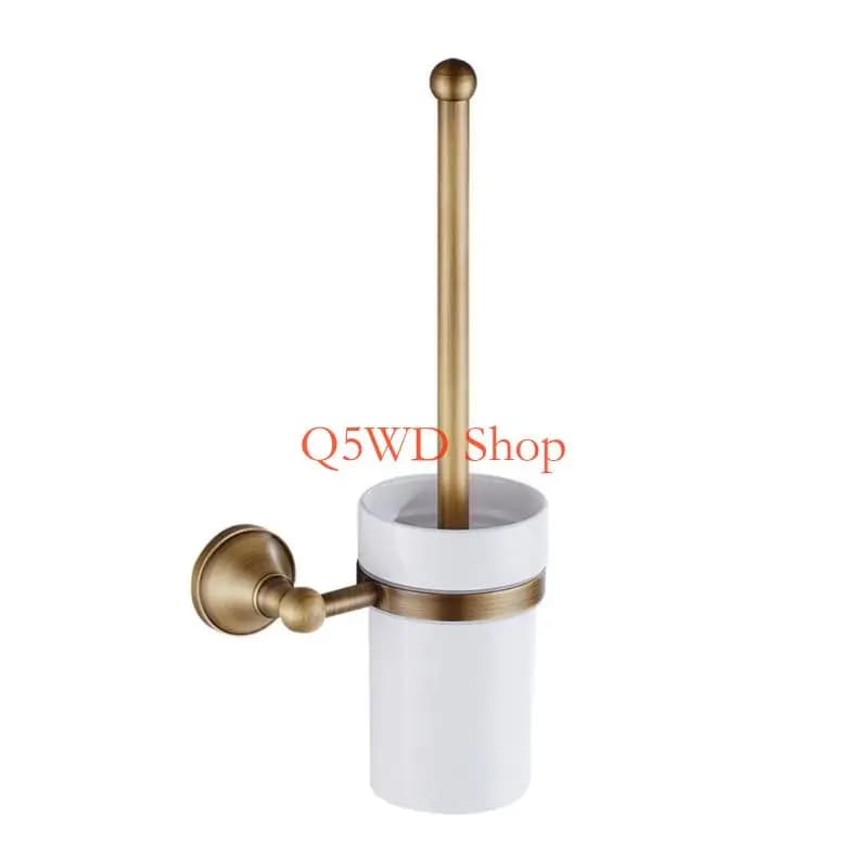 Q5WD Detachable Head Toilet Brush Holders Antique Wall Mounted Bathroom Fixture Simple Installation for Small space