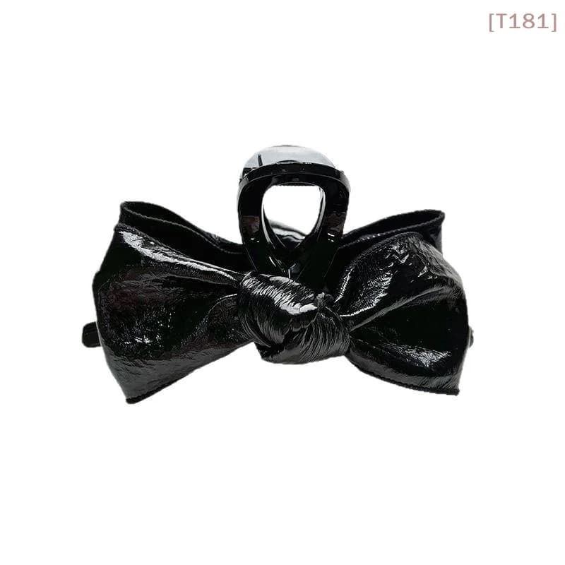 Elegante e Raffinato Fermaglio per Capelli in Pelle con Fiocco, Elastico per Capelli, Dolce Fermaglio a Fiocco in PU, Fermaglio a Squalo, Fermaglio per Coda di Cavallo, Accessori Regalo
