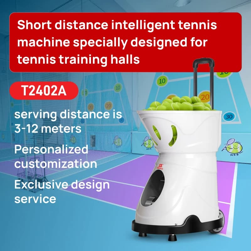 Macchina lancia-palline da tennis automatica portatile SIBOASI Hot T2402A con telecomando per allenamento tennis per giocatori professionisti